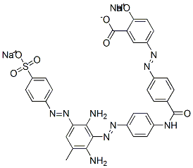 CAS#: 72829-12-0， Disodium (3Z)-3-[[4-[[4-[2,6-Diamino-3-Methyl-5-(4-Sulfonatophenyl)Diazenylphenyl]Diazenylphenyl]Carbamoyl]Phenyl]Hydrazinylidene]-6-Oxocyclohexa-1,4-Diene-1-Carboxylate