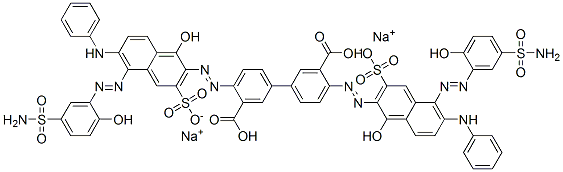 CAS#: 72939-54-9， 4,4'-Bis((5-((5-(Aminosulfonyl)-2-Hydroxyphenyl)Azo)-1-Hydroxy-6-(Phenylamino)-3-Sulfo-2-Naphthalenyl)Azo)-(1,1'-Biphenyl)-3,3'-Dicarboxylic Acid Disodium Salt