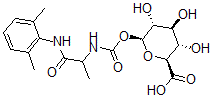 CAS 登录号：73025-66-8， (2S,3S,4S,5R,6S)-6-[[1-[(2,6-二甲基苯基)氨基]-1-氧代丙烷-2-基]氨基甲酰氧基]-3,4,5-三羟基四氢吡喃-2-羧酸
