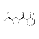 structure of CAS# 732251-96-6, (1R,3S)-3-(2-Methylbenzoyl)cyclopentanecarboxylic acid;cis-3-(2-methylbenzoyl)cyclopentane-1-carboxylic acid