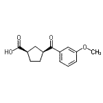 结构式 CAS# 732252-24-3, (1R,3S)-3-(3-甲氧基苯甲酰基)环戊烷羧酸