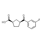 structure of CAS# 732252-75-4, (1R,3S)-3-(3-Fluorobenzoyl)cyclopentanecarboxylic acid;cis-3-(3-Fluorobenzoyl)cyclopentane-1-carboxylic acid