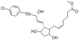 CAS#: 73285-85-5， Methyl (Z)-7-[(2R)-2-[(E,3R)-5-(4-Chlorophenyl)-3-Hydroxypent-1-En-4-Ynyl]-3,5-Dihydroxycyclopentyl]Hept-5-Enoate