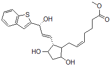 CAS#: 73285-86-6， Methyl (Z)-7-[(2R)-2-[(E,3R)-3-(1-Benzothiophen-2-Yl)-3-Hydroxyprop-1-Enyl]-3,5-Dihydroxycyclopentyl]Hept-5-Enoate
