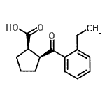 structure of CAS# 733740-11-9, (1R,2S)-2-(2-Ethylbenzoyl)cyclopentanecarboxylic acid;cis-2-(2-ethylbenzoyl)cyclopentane-1-carboxylic acid