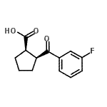 structure of CAS# 733740-15-3, (1R,2S)-2-(3-Fluorobenzoyl)cyclopentanecarboxylic acid;cis-2-(3-fluorobenzoyl)cyclopentane-1-carboxylic acid