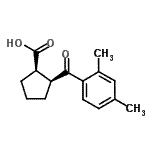 structure of CAS# 733740-18-6, (1R,2S)-2-(2,4-Dimethylbenzoyl)cyclopentanecarboxylic acid;cis-2-(2,4-dimethylbenzoyl)cyclopentane-1-carboxylic acid