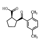 structure of CAS# 733740-19-7, (1R,2S)-2-(2,5-Dimethylbenzoyl)cyclopentanecarboxylic acid;cis-2-(2,5-dimethylbenzoyl)cyclopentane-1-carboxylic acid