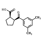 structure of CAS# 733740-22-2, (1R,2S)-2-(3,5-Dimethylbenzoyl)cyclopentanecarboxylic acid;cis-2-(3,5-dimethylbenzoyl)cyclopentane-1-carboxylic acid