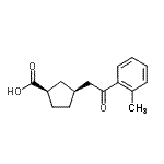 structure of CAS# 733740-24-4, (1R,3S)-3-[2-(2-Methylphenyl)-2-oxoethyl]cyclopentanecarboxylic acid;cis-3-[2-<wbr>(2-methyl<wbr>phenyl)-2<wbr>-oxoethyl<wbr>]cyclopen<wbr>tane-1-ca<wbr>rboxylic <wbr>acid
