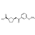 structure of CAS# 733740-28-8, (1R,3S)-3-[2-(3-Methoxyphenyl)-2-oxoethyl]cyclopentanecarboxylic acid;cis-3-[2-<wbr>(3-methox<wbr>yphenyl)-<wbr>2-oxoethy<wbr>l]cyclope<wbr>ntane-1-c<wbr>arboxylic<wbr> acid