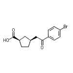 structure of CAS# 733740-34-6, (1R,3S)-3-[2-(4-Bromophenyl)-2-oxoethyl]cyclopentanecarboxylic acid;cis-3-[2-<wbr>(4-Bromop<wbr>henyl)-2-<wbr>oxoethyl]<wbr>cyclopent<wbr>ane-1-car<wbr>boxylic a<wbr>cid