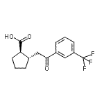 structure of CAS# 733740-74-4, (1R,2S)-2-{2-Oxo-2-[3-(trifluoromethyl)phenyl]ethyl}cyclopentanecarboxylic acid;trans-2-[<wbr>2-Oxo-2-(<wbr>3-trifluo<wbr>romethylp<wbr>henyl)eth<wbr>yl]cyclop<wbr>entane-1-<wbr>carboxyli<wbr>c acid