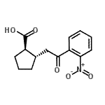 structure of CAS# 733740-76-6, (1R,2S)-2-[2-(2-Nitrophenyl)-2-oxoethyl]cyclopentanecarboxylic acid;trans-2-[<wbr>2-oxo-2-(<wbr>2-nitroph<wbr>enyl)ethy<wbr>l]cyclope<wbr>ntane-1-c<wbr>arboxylic<wbr> acid