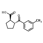 结构式 CAS# 733740-80-2, (1R,2R)-2-(3-甲基苯甲酰)环戊烷羧酸