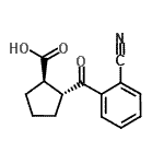 结构式 CAS# 733740-85-7, (1R,2R)-2-(2-氰基苯甲酰基)环戊烷羧酸