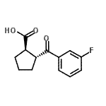 structure of CAS# 733741-04-3, (1R,2R)-2-(3-Fluorobenzoyl)cyclopentanecarboxylic acid;trans-2-(3-fluorobenzoyl)cyclopentane-1-carboxylic acid