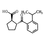 结构式 CAS# 733741-08-7, (1R,2R)-2-(2-异丙基苯甲酰基)环戊烷羧酸