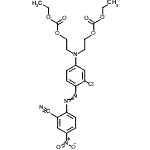CAS#: 73384-66-4， ({3-Chloro-4-[(2-cyano-4-nitrophenyl)diazenyl]phenyl}imino)di-2,1-ethanediyl diethyl biscarbonate