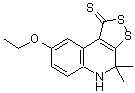 structure of CAS# 7345-50-8, 8-Ethoxy-4,4-dimethyl-4,5-dihydro-1H-[1,2]dithiolo[3,4-c]quinoline-1-thione;8-ethoxy-<wbr>4,4-dimet<wbr>hyl-4,5-d<wbr>ihydro-1,<wbr>2-dithiol<wbr>eno[5,4-c<wbr>]quinolin<wbr>e-1-thione;MFCD00193039;BAS 00096154