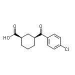 structure of CAS# 735269-79-1, (1R,3S)-3-(4-Chlorobenzoyl)cyclohexanecarboxylic acid;cis-3-(4-chlorobenzoyl)cyclohexane-1-carboxylic acid
