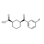 structure of CAS# 735269-80-4, (1R,3S)-3-(3-Fluorobenzoyl)cyclohexanecarboxylic acid;cis-3-(3-fluorobenzoyl)cyclohexane-1-carboxylic acid