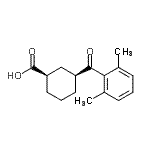 structure of CAS# 735269-85-9, (1R,3S)-3-(2,6-Dimethylbenzoyl)cyclohexanecarboxylic acid;cis-3-(2,6-dimethylbenzoyl)cyclohexane-1-carboxylic acid
