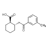 structure of CAS# 735274-71-2, (1R,2S)-2-[2-(3-Methylphenyl)-2-oxoethyl]cyclohexanecarboxylic acid;trans-2-[<wbr>2-(3-meth<wbr>ylphenyl)<wbr>-2-oxoeth<wbr>yl]cycloh<wbr>exane-1-c<wbr>arboxylic<wbr> acid
