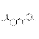 structure of CAS# 735275-16-8, (1R,3S)-3-[2-(3-Chlorophenyl)-2-oxoethyl]cyclohexanecarboxylic acid;cis-3-[2-<wbr>(3-chloro<wbr>phenyl)-2<wbr>-oxoethyl<wbr>]cyclohex<wbr>ane-1-car<wbr>boxylic a<wbr>cid