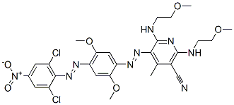 CAS#: 73528-78-6， 5-[4-(2,6-Dichloro-4-Nitrophenyl)Diazenyl-2,5-Dimethoxyphenyl]Diazenyl-2,6-Bis(2-Methoxyethylamino)-4-Methylpyridine-3-Carbonitrile