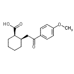structure of CAS# 736136-34-8, (1R,2R)-2-[2-(4-Methoxyphenyl)-2-oxoethyl]cyclohexanecarboxylic acid;cis-2-[2-<wbr>(4-methox<wbr>yphenyl)-<wbr>2-oxoethy<wbr>l]cyclohe<wbr>xane-1-ca<wbr>rboxylic <wbr>acid