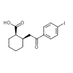 structure of CAS# 736136-49-5, (1R,2R)-2-[2-(4-Iodophenyl)-2-oxoethyl]cyclohexanecarboxylic acid;cis-2-[2-<wbr>(4-iodoph<wbr>enyl)-2-o<wbr>xoethyl]c<wbr>yclohexan<wbr>e-1-carbo<wbr>xylic acid