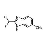 structure of CAS# 73774-30-8, 2-[Chloro(fluoro)methyl]-5-methyl-1H-benzimidazole;2-(chlorofluoromethyl)-5-methyl-1H-benzo[d]imidazole;2-(Chlorofluoromethyl)-6-methyl-1H-benzimidazole;MFCD18074377