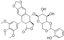 CAS#: 73839-75-5， (5R,5aR,8aR,9R)-9-[[(6R,7R,8R)-7,8-Dihydroxy-2-(2-Hydroxyphenyl)-4,4a,6,7,8,8a-Hexahydropyrano[5,6-d][1,3]Dioxin-6-Yl]Oxy]-5-(3,4,5-Trimethoxyphenyl)-5a,8,8a,9-Tetrahydro-5H-Isobenzofurano[6,5-F][1,3]Benzodioxol-6-One