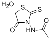 structure of CAS# 73855-54-6, N-(4-Oxo-2-Sulfanylidene-1,3-Thiazolidin-3-Yl)Acetamide Hydrate;N-(4-Oxo-2-Thioxo-Thiazolidin-3-Yl)Acetamide Hydrate;N-(4-Oxo-2-Thioxo-3-Thiazolidinyl)Acetamide Hydrate;N-(4-Keto-2-Thioxo-Thiazolidin-3-Yl)Acetamide Hydrate
