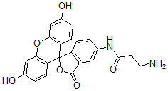 CAS#: 73857-22-4， 3-Amino-N-(3',6'-Dihydroxy-3-Oxospiro[2-Benzofuran-1,9'-Xanthene]-5-Yl)Propanamide
