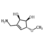 CAS#: 738572-47-9， (1R,2R,5R)-3-(Aminomethyl)-5-methoxy-3-cyclopentene-1,2-diol