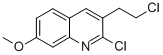 structure of CAS# 73863-51-1, 2-Chloro-3-(2-chloroethyl)-7-methoxyquinoline;2-Chloro-3-(2-Chloroethyl)-7-Methoxyquinoline(SALTDATA: FREE);2-CHLORO-3-(2-CHLOROETHYL)-7-METHOXYQUINOLINE