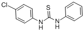 structure of CAS# 7392-67-8, N-(4-Chlorophenyl)-N'-Phenyl-Thiourea;1-(4-CHLOROPHENYL)-3-PHENYL-2-THIOUREA