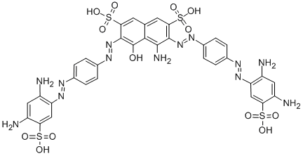 CAS#: 73944-13-5， (6Z)-4-Amino-3-[4-(2,4-Diamino-5-Sulfophenyl)Diazenylphenyl]Diazenyl-6-[[4-(2,4-Diamino-5-Sulfophenyl)Diazenylphenyl]Hydrazinylidene]-5-Oxonaphthalene-2,7-Disulfonic Acid