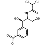 结构式 CAS# 7411-65-6, 2,2-二氯-N-[(1R,2R)-1,3-二羟基-1-(3-硝基苯基)-2-丙基]乙酰胺