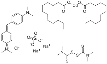CAS#: 74278-22-1， Dipotassium Cadmium Decanedioate, [4-[(4-Dimethylaminophenyl)-Phenylmethylidene]-1-Cyclohexa-2,5-Dienylidene]-Dimethylazanium, S-(Dimethylcarbamoylsulfanyl) Dimethylaminomethanethioate, Dioxido-Dioxochromium, Chloride