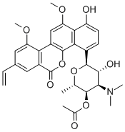 CAS#: 74622-75-6， [(2R,3R,4R,5R)-4-Dimethylamino-6-(8-Ethenyl-1-Hydroxy-10,12-Dimethoxy-6-Oxonaphtho[8,7-C]Isochromen-4-Yl)-5-Hydroxy-2-Methyloxan-3-Yl] Acetate