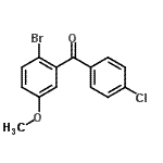 结构式 CAS# 746651-89-8, (2-溴-5-甲氧基苯基)(4-氯苯基)甲酮