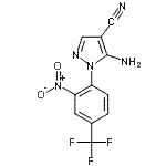 structure of CAS# 74990-43-5, 5-Amino-1-[2-nitro-4-(trifluoromethyl)phenyl]-1H-pyrazole-4-carbonitrile;5-amino-1<wbr>-(2-nitro<wbr>-4-(trifl<wbr>uoromethy<wbr>l)phenyl)<wbr>-1H-pyraz<wbr>ole-4-car<wbr>bonitrile;5-Amino-1-[2-nitro-4-(trifluoromethyl)phenyl]-1H-;MFCD00205968