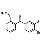 structure of CAS# 750633-55-7, (4-Bromo-3-fluorophenyl)(2-methoxyphenyl)methanone;4-bromo-3-fluoro-2'-methoxybenzophenone