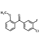 structure of CAS# 750633-56-8, (4-Chloro-3-fluorophenyl)(2-methoxyphenyl)methanone;4-chloro-3-fluoro-2'-methoxybenzophenone