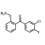 structure of CAS# 750633-57-9, (3-Chloro-4-fluorophenyl)(2-methoxyphenyl)methanone;3-chloro-4-fluoro-2'-methoxybenzophenone