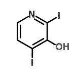 structure of CAS# 750638-97-2, 2,4-Diiodo-3-pyridinol;2,4-Diiod-3-pyridinol;2,4-Diiodo-3-pyridinol;2,4-Diiodo-3-pyridinol