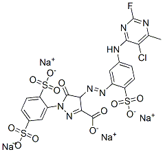 CAS#: 75198-85-5， Tetrasodium 4-[5-[(5-Chloro-2-Fluoro-6-Methylpyrimidin-4-Yl)Amino]-2-Sulfonatophenyl]Diazenyl-1-(2,5-Disulfonatophenyl)-5-Oxo-4H-Pyrazole-3-Carboxylate